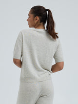 Seamless Basic Classic T-shirt | Uld Cashmere T-shirt Ecru Melange