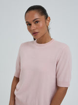 Seamless Basic Classic T-shirt | Uld Cashmere T-shirt Powder Pink