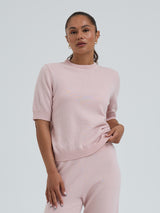 Seamless Basic Classic T-shirt | Uld Cashmere T-shirt Powder Pink