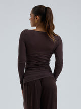 Seamless Basic Cotton Boat Neck | Bomuld L/S T-Shirt Java