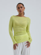 Cotton Boat Neck | Bomuld - Neon Yellow