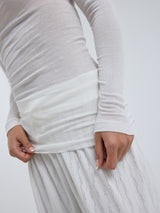 Seamless Basic Cotton Boat Neck | Bomuld L/S T-Shirt Off-white