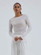 Cotton Boat Neck | Bomuld - Off-white