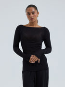 Cotton Boat Neck | Bomuld - Sort