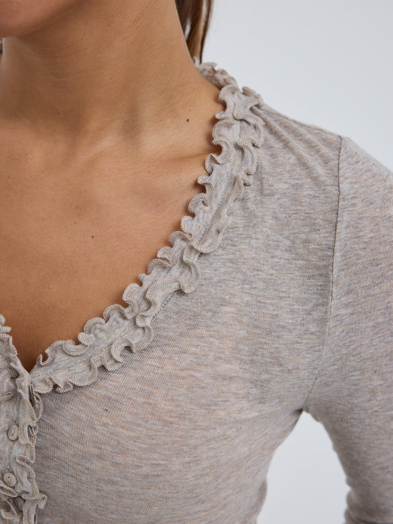 Seamless Basic Cotton Cardy | Bomuld Cardigan Desert Melange