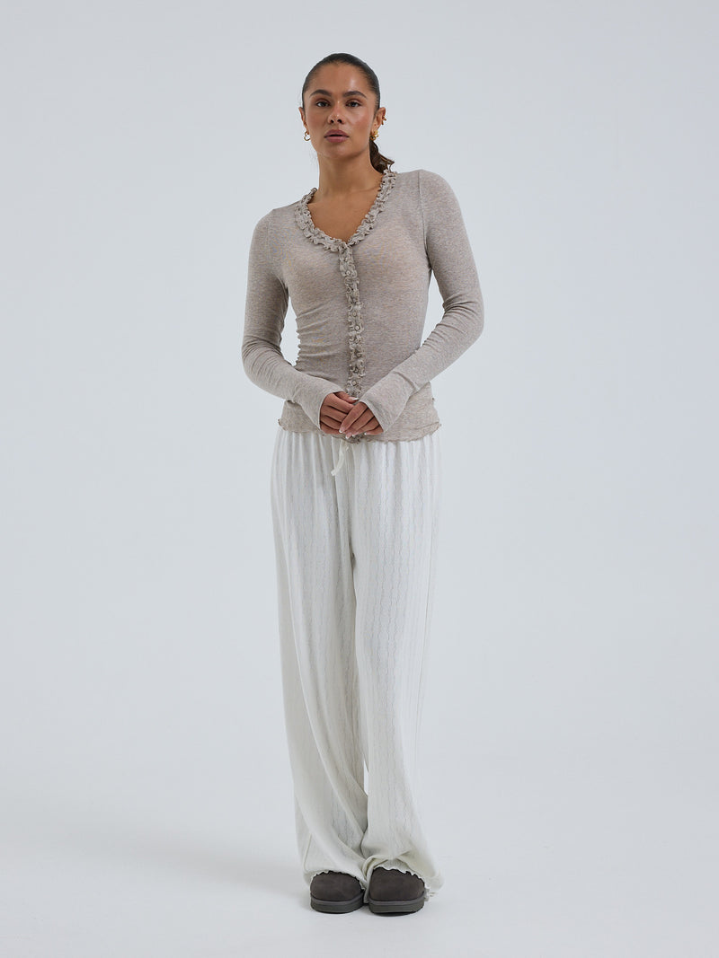 Seamless Basic Cotton Cardy | Bomuld Cardigan Desert Melange