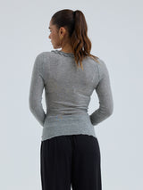 Seamless Basic Cotton Cardy | Bomuld Cardigan Gråmelange