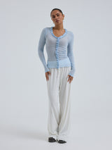 Seamless Basic Cotton Cardy | Bomuld Cardigan Hazy Sky