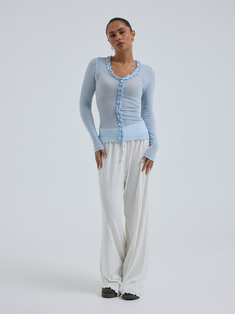 Seamless Basic Cotton Cardy | Bomuld Cardigan Hazy Sky