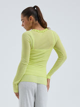 Seamless Basic Cotton Cardy | Bomuld Cardigan Neon Yellow