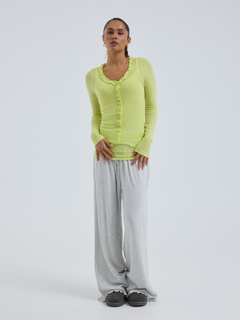 Seamless Basic Cotton Cardy | Bomuld Cardigan Neon Yellow