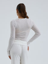 Seamless Basic Cotton Cardy | Bomuld Cardigan Off-white