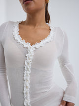 Seamless Basic Cotton Cardy | Bomuld Cardigan Off-white