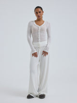 Seamless Basic Cotton Cardy | Bomuld Cardigan Off-white