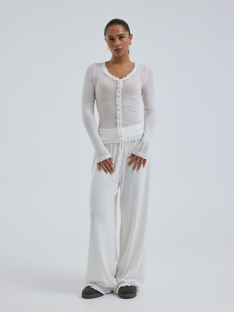 Seamless Basic Cotton Cardy | Bomuld Cardigan Off-white