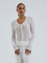 Seamless Basic Cotton Cardy | Bomuld Cardigan Off-white