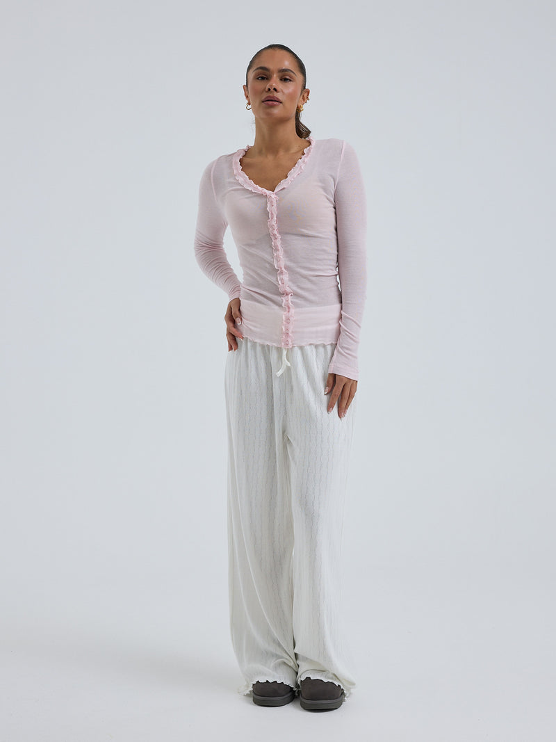 Seamless Basic Cotton Cardy | Bomuld Cardigan Pale Rose