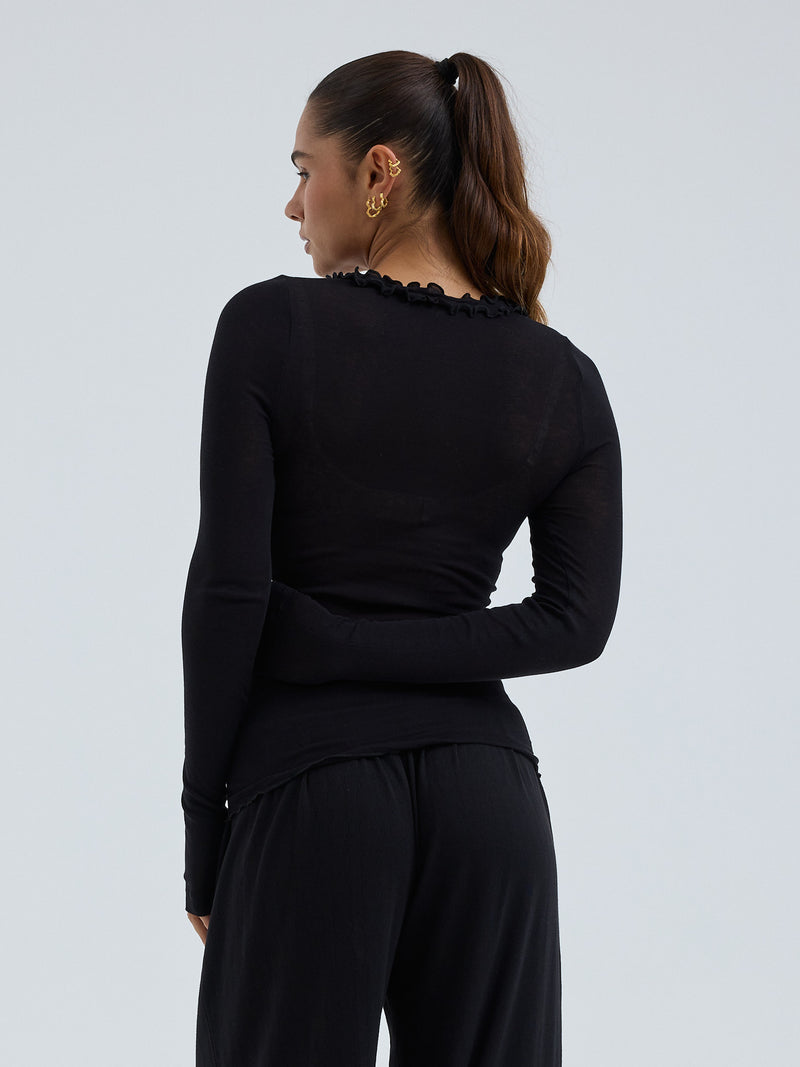 Seamless Basic Cotton Cardy | Bomuld Cardigan Sort