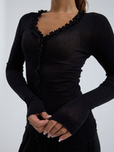 Seamless Basic Cotton Cardy | Bomuld Cardigan Sort