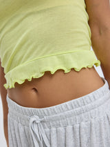 Seamless Basic Cotton Crop Top | Bomuld Tanktop Neon Yellow