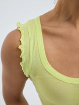 Seamless Basic Cotton Crop Top | Bomuld Tanktop Neon Yellow