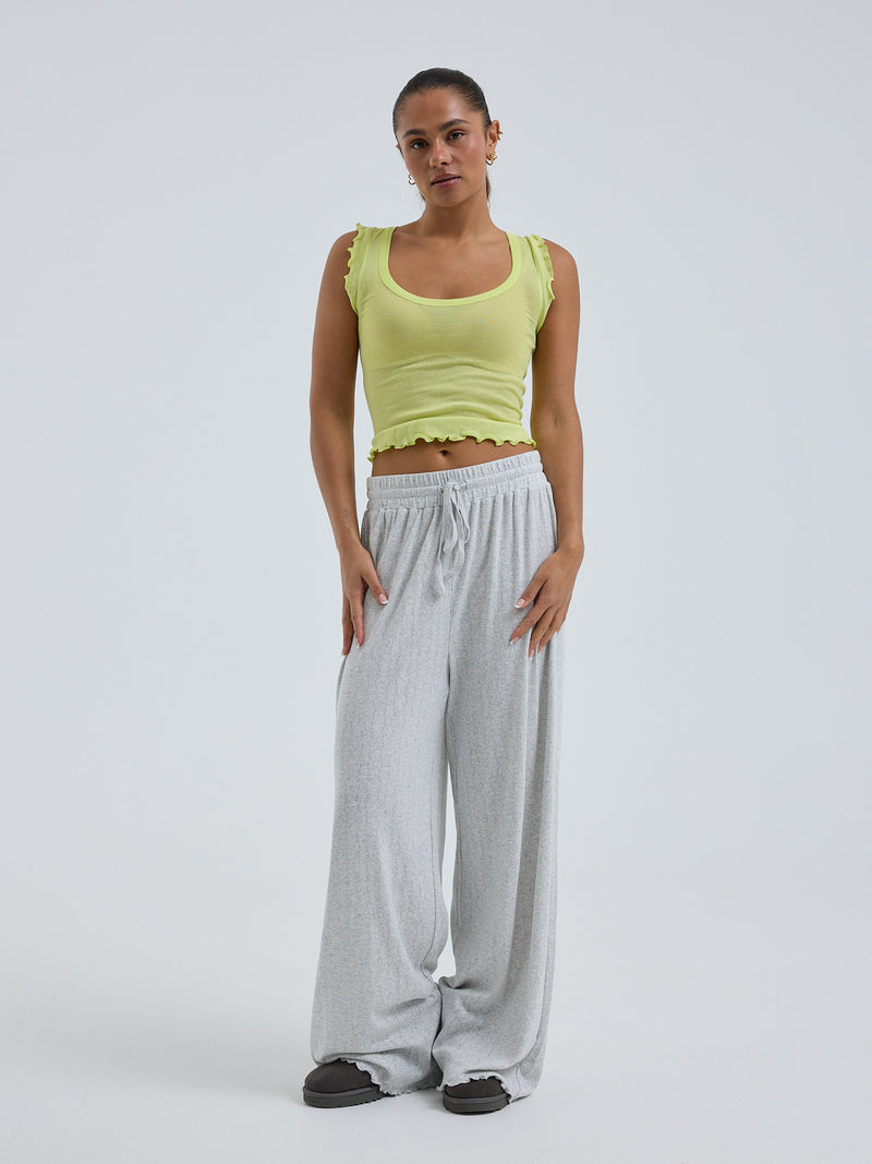 Seamless Basic Cotton Crop Top | Bomuld Tanktop Neon Yellow