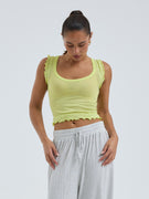 Cotton Crop Top | Bomuld - Neon Yellow