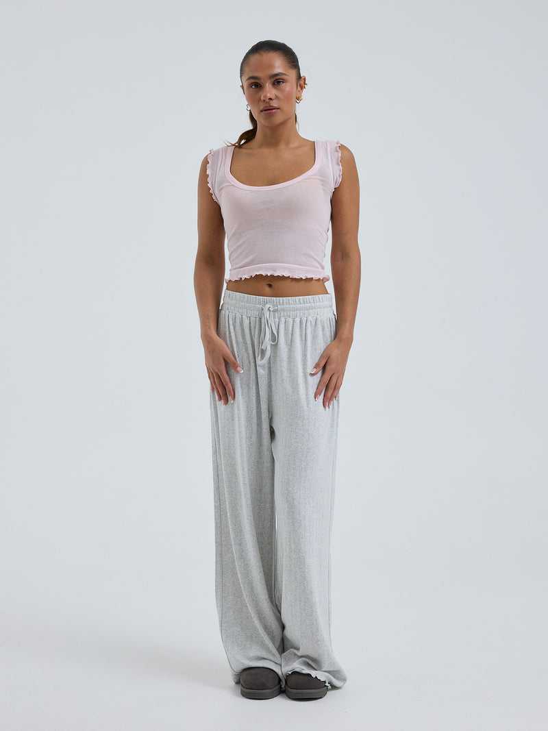 Seamless Basic Cotton Crop Top | Bomuld Tanktop Pale Rose