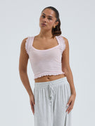 Cotton Crop Top | Bomuld - Pale Rose