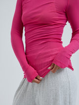 Seamless Basic Cotton Elvira | Bomuld L/S T-Shirt Berry Pink