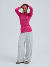 Seamless Basic Cotton Elvira | Bomuld L/S T-Shirt Berry Pink