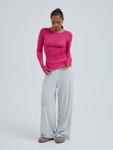 Seamless Basic Cotton Elvira | Bomuld L/S T-Shirt Berry Pink