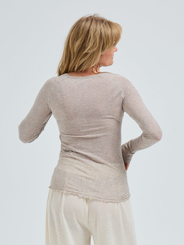 Seamless Basic Cotton Elvira | Bomuld L/S T-Shirt Desert Melange
