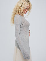 Seamless Basic Cotton Elvira | Bomuld L/S T-Shirt Gråmelange