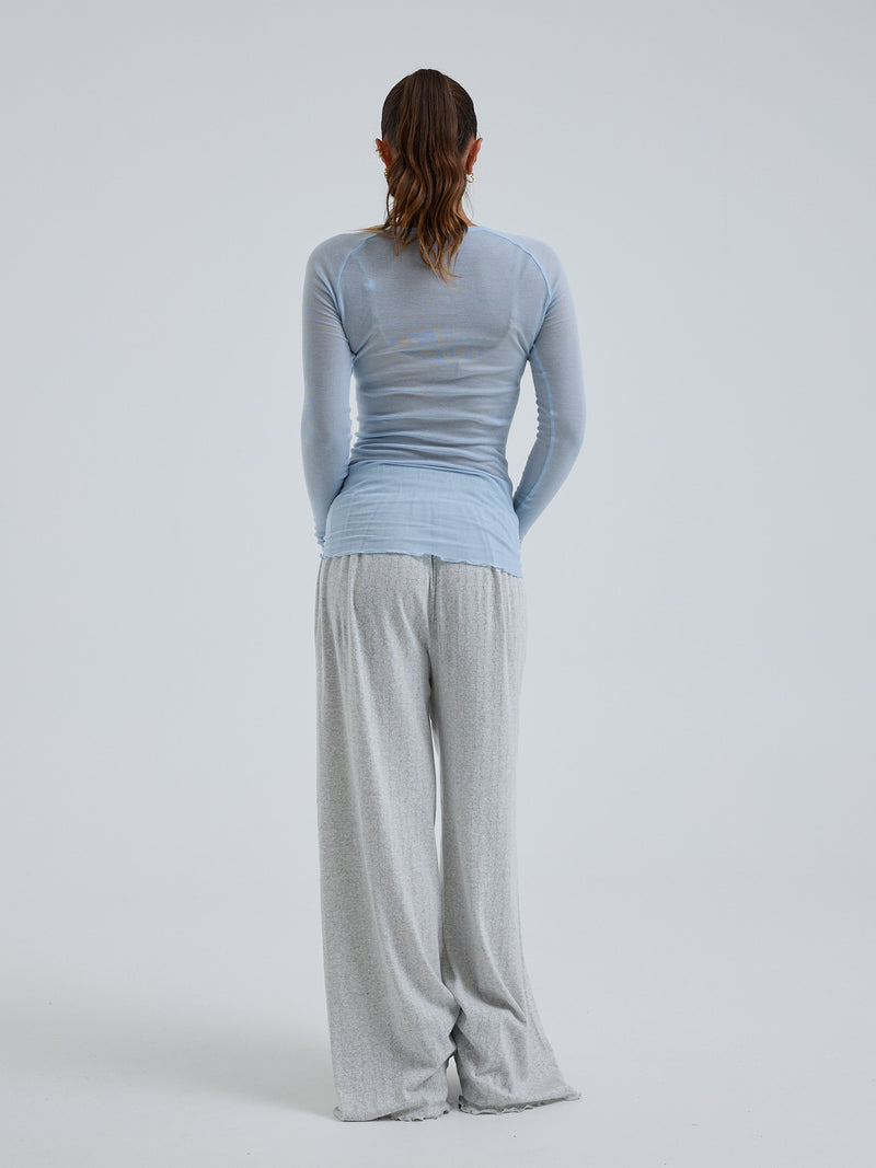 Seamless Basic Cotton Elvira | Bomuld L/S T-Shirt Hazy Sky