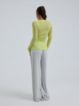 Seamless Basic Cotton Elvira | Bomuld L/S T-Shirt Neon Yellow