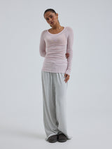 Seamless Basic Cotton Elvira | Bomuld L/S T-Shirt Pale Rose