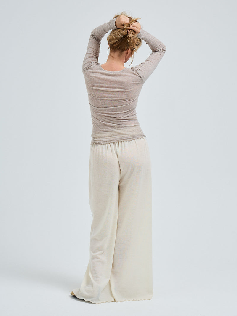 Seamless Basic Cotton Granddad | Bomuld L/S T-Shirt Desert Melange