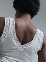 Seamless Basic Cotton Lacey | Bomuld Tanktop Off-white