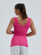 Seamless Basic Cotton Lacey | Bomuld Tanktop Berry Pink