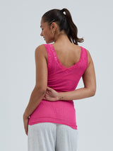 Seamless Basic Cotton Lacey | Bomuld Tanktop Berry Pink