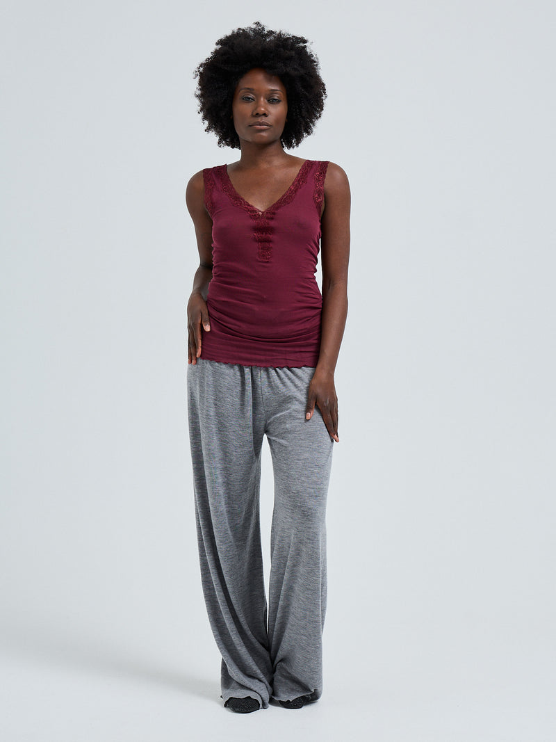 Seamless Basic Cotton Lacey | Bomuld Tanktop Burgundy