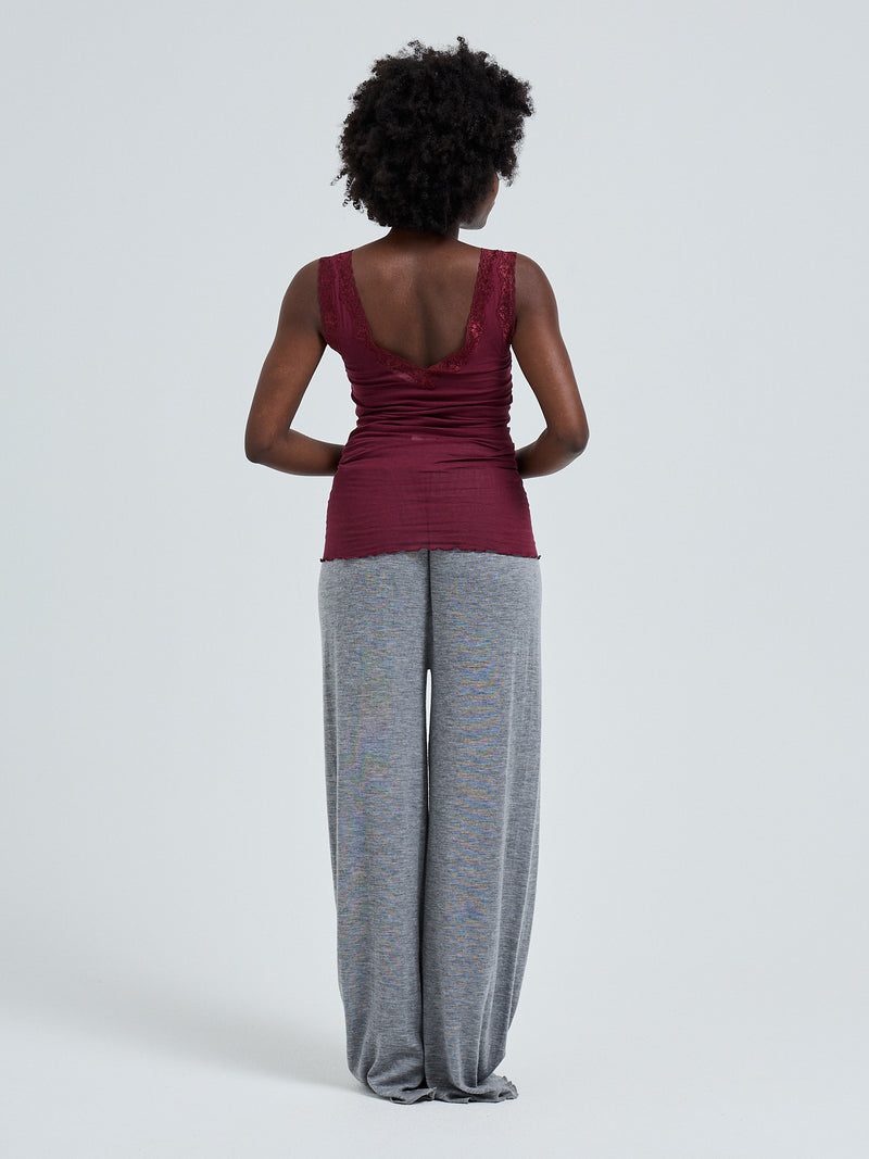 Seamless Basic Cotton Lacey | Bomuld Tanktop Burgundy