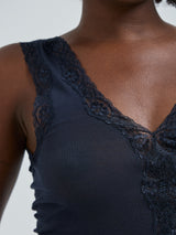 Seamless Basic Cotton Lacey | Bomuld Tanktop Midnight