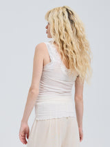 Seamless Basic Cotton Lacey | Bomuld Tanktop Off-white