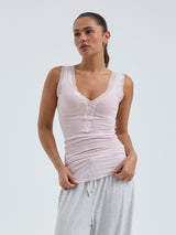 Seamless Basic Cotton Lacey | Bomuld Tanktop Pale Rose