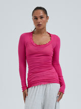 Seamless Basic Cotton Romance | Bomuld L/S T-Shirt Berry Pink