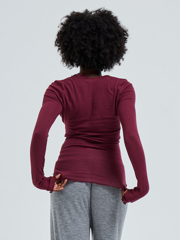 Seamless Basic Cotton Romance | Bomuld L/S T-Shirt Burgundy