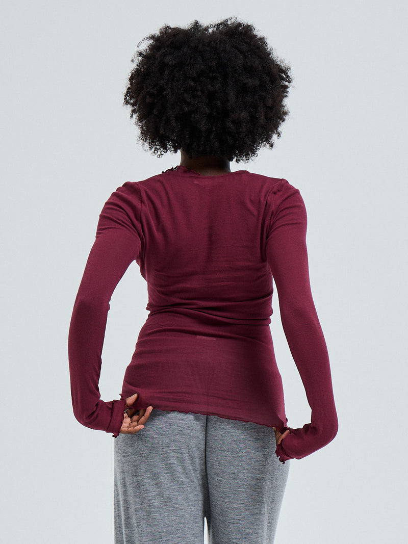 Seamless Basic Cotton Romance | Bomuld L/S T-Shirt Burgundy
