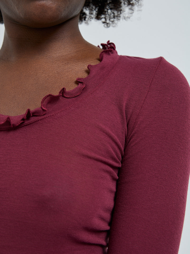 Seamless Basic Cotton Romance | Bomuld L/S T-Shirt Burgundy